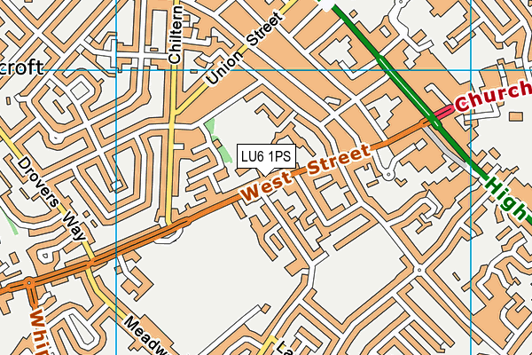 LU6 1PS map - OS VectorMap District (Ordnance Survey)
