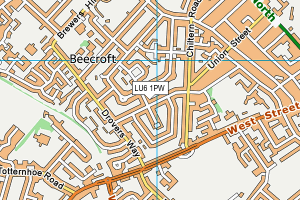 LU6 1PW map - OS VectorMap District (Ordnance Survey)