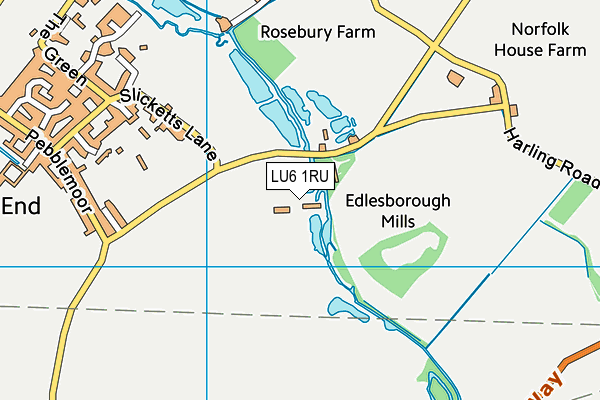 LU6 1RU map - OS VectorMap District (Ordnance Survey)
