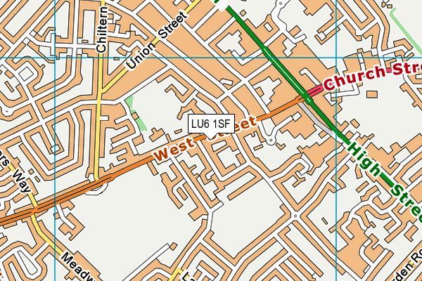 LU6 1SF map - OS VectorMap District (Ordnance Survey)