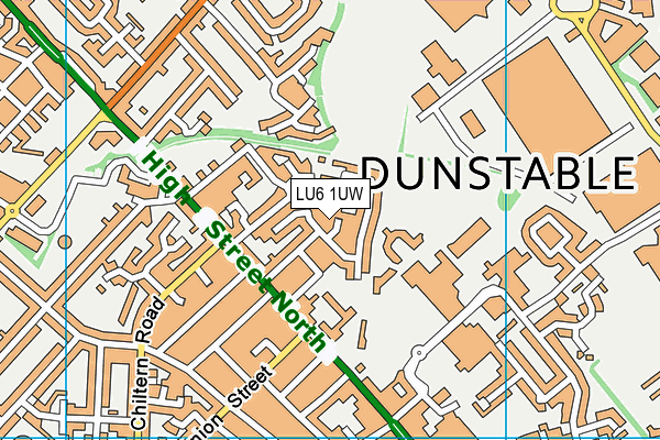 LU6 1UW map - OS VectorMap District (Ordnance Survey)