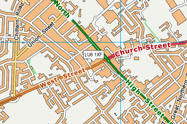 LU6 1XF map - OS VectorMap District (Ordnance Survey)