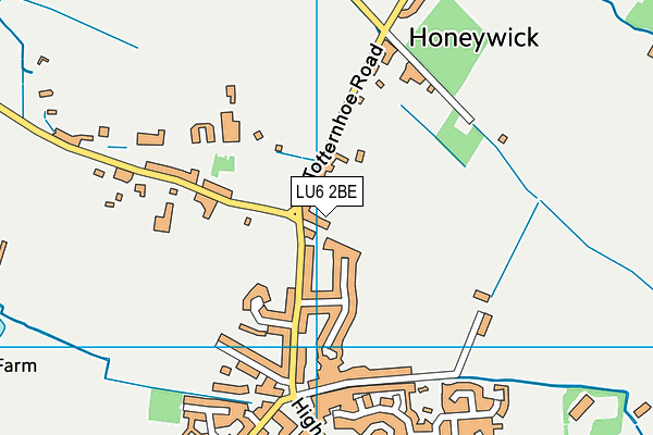 LU6 2BE map - OS VectorMap District (Ordnance Survey)