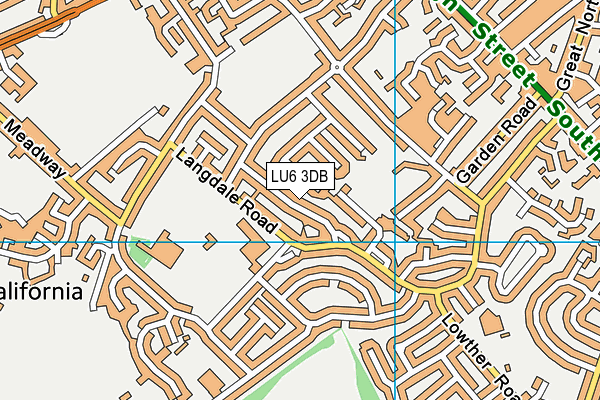 LU6 3DB map - OS VectorMap District (Ordnance Survey)