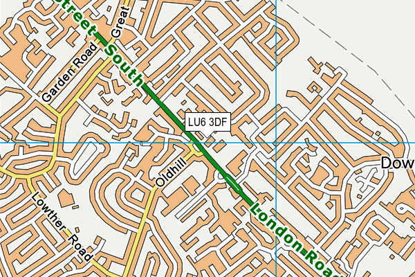 LU6 3DF map - OS VectorMap District (Ordnance Survey)