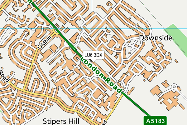 LU6 3DX map - OS VectorMap District (Ordnance Survey)