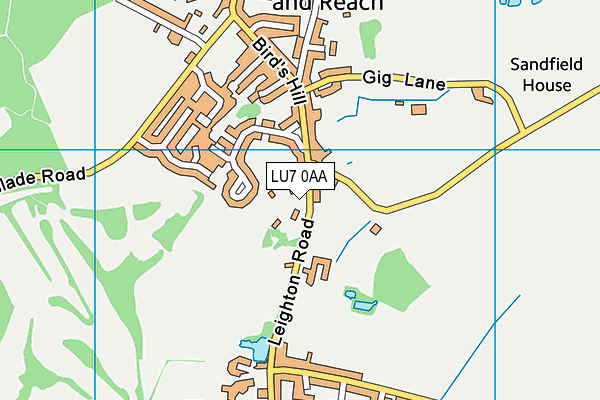 LU7 0AA map - OS VectorMap District (Ordnance Survey)