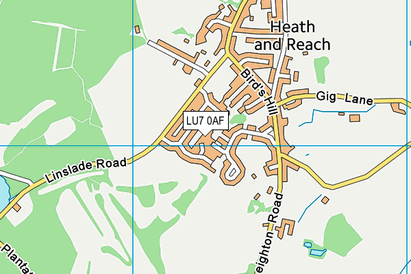 LU7 0AF map - OS VectorMap District (Ordnance Survey)