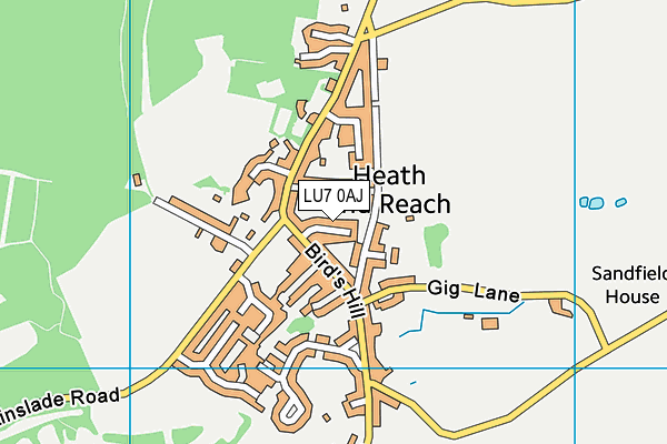 LU7 0AJ map - OS VectorMap District (Ordnance Survey)