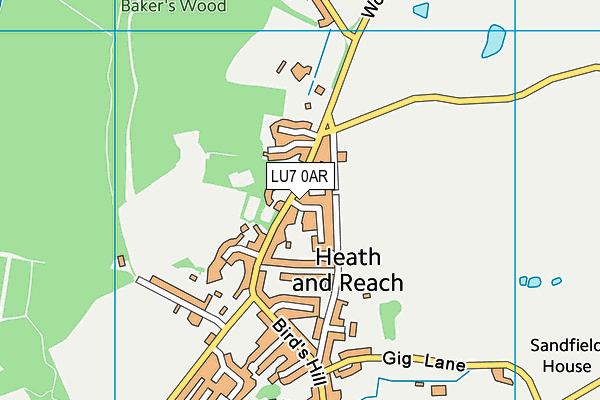 LU7 0AR map - OS VectorMap District (Ordnance Survey)