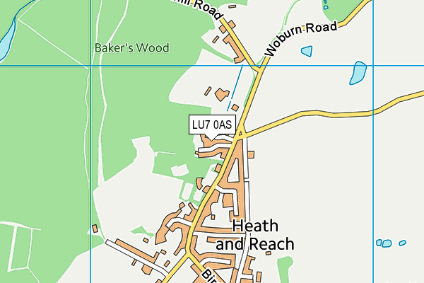 LU7 0AS map - OS VectorMap District (Ordnance Survey)