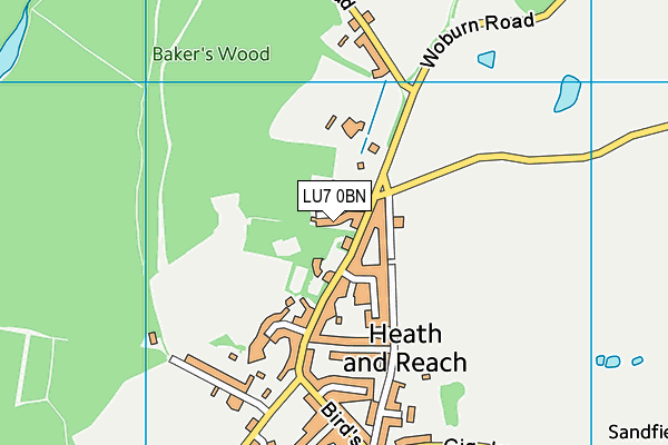 LU7 0BN map - OS VectorMap District (Ordnance Survey)