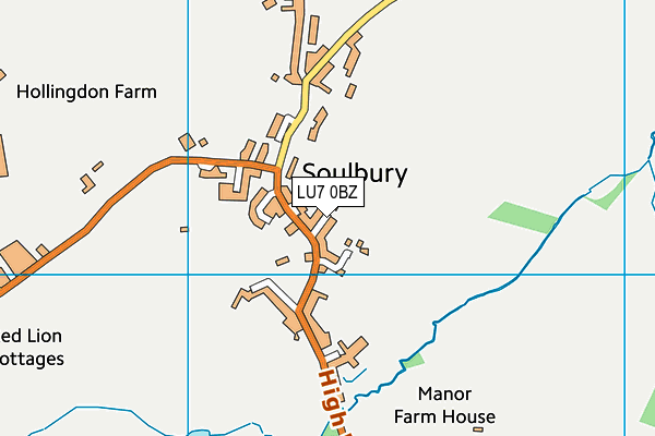 LU7 0BZ map - OS VectorMap District (Ordnance Survey)