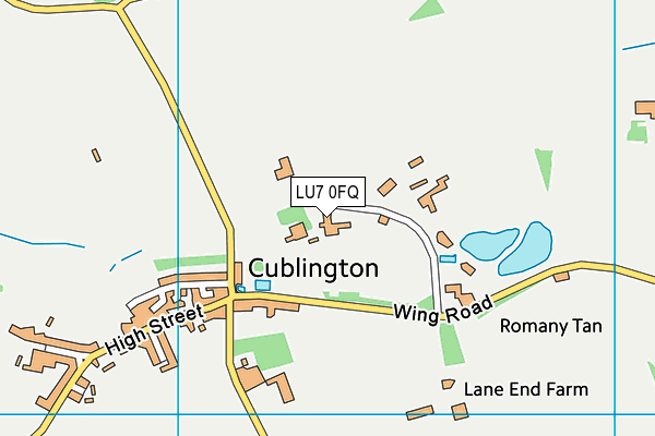 LU7 0FQ map - OS VectorMap District (Ordnance Survey)