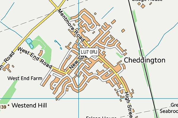 LU7 0RJ map - OS VectorMap District (Ordnance Survey)
