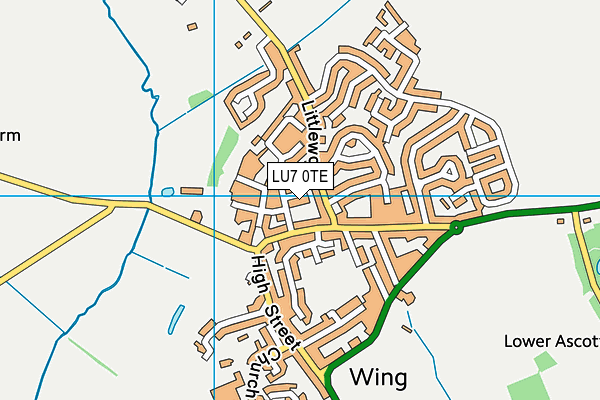 LU7 0TE map - OS VectorMap District (Ordnance Survey)