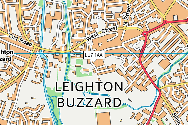 LU7 1AA map - OS VectorMap District (Ordnance Survey)