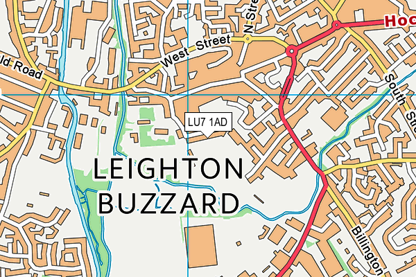 LU7 1AD map - OS VectorMap District (Ordnance Survey)