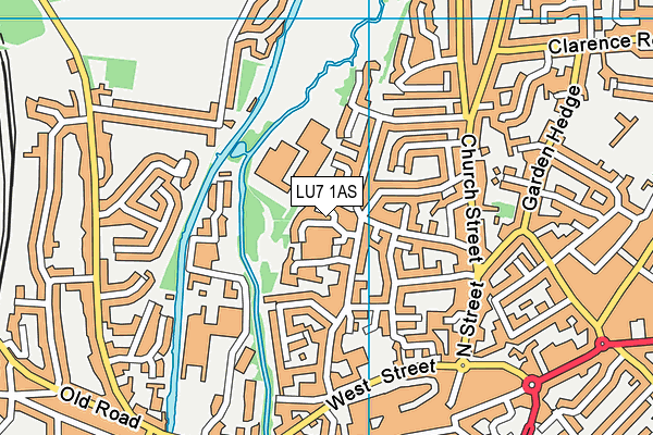 LU7 1AS map - OS VectorMap District (Ordnance Survey)