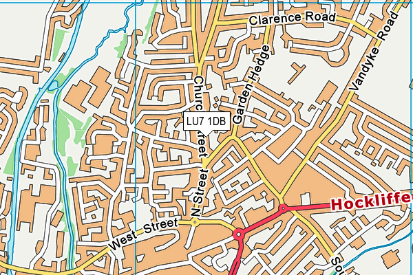 LU7 1DB map - OS VectorMap District (Ordnance Survey)