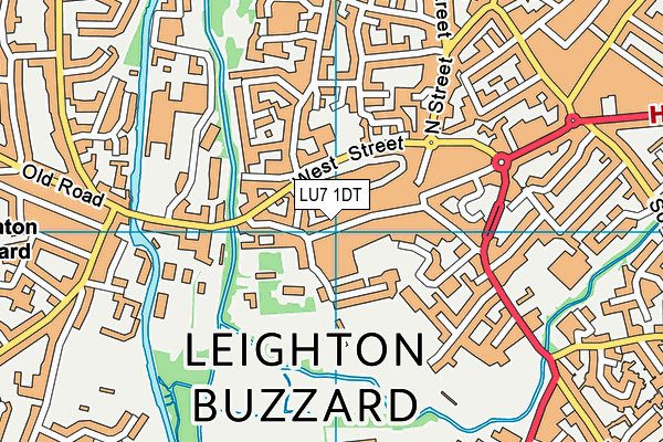 LU7 1DT map - OS VectorMap District (Ordnance Survey)