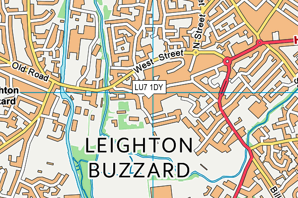 LU7 1DY map - OS VectorMap District (Ordnance Survey)