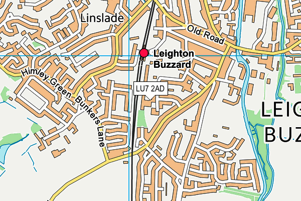 LU7 2AD map - OS VectorMap District (Ordnance Survey)