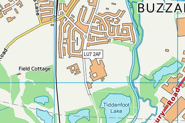 LU7 2AF map - OS VectorMap District (Ordnance Survey)