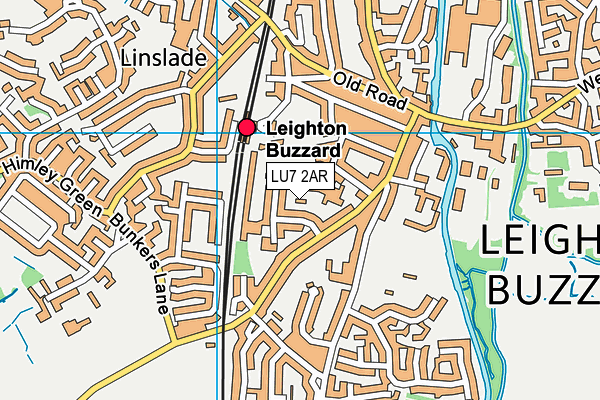 LU7 2AR map - OS VectorMap District (Ordnance Survey)