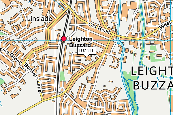 LU7 2LL map - OS VectorMap District (Ordnance Survey)