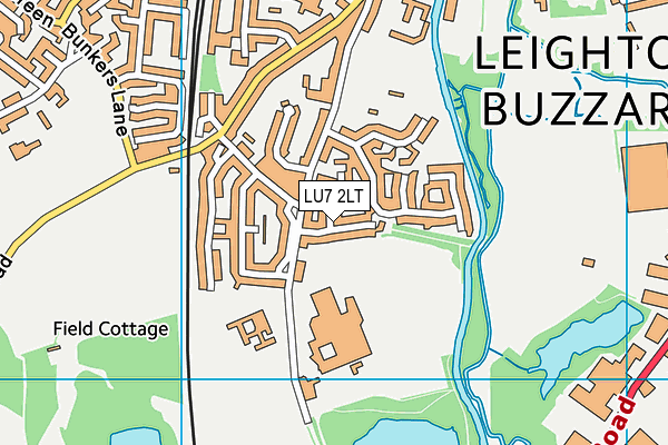 LU7 2LT map - OS VectorMap District (Ordnance Survey)