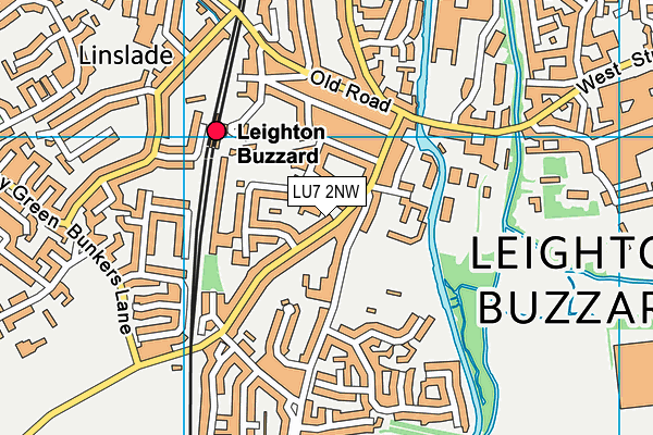 LU7 2NW map - OS VectorMap District (Ordnance Survey)