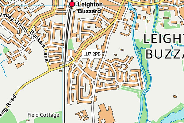 LU7 2PB map - OS VectorMap District (Ordnance Survey)