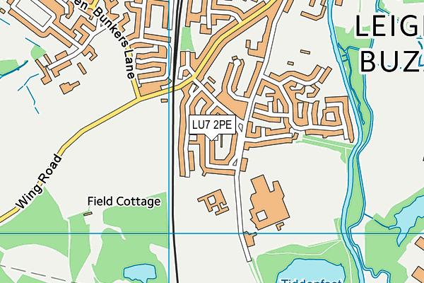 LU7 2PE map - OS VectorMap District (Ordnance Survey)