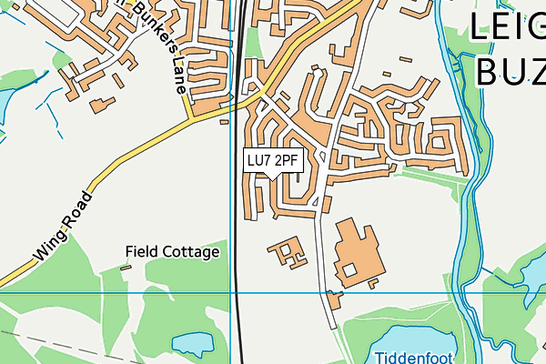 LU7 2PF map - OS VectorMap District (Ordnance Survey)