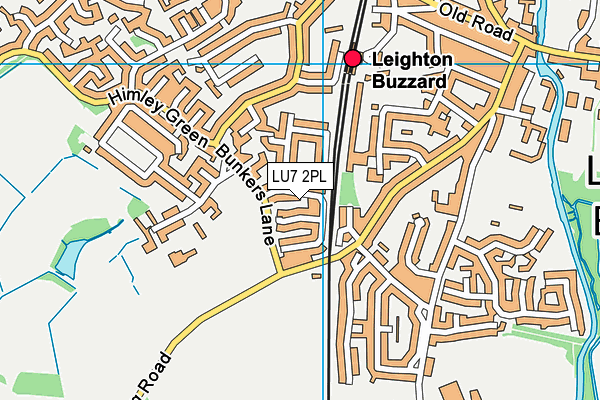 LU7 2PL map - OS VectorMap District (Ordnance Survey)
