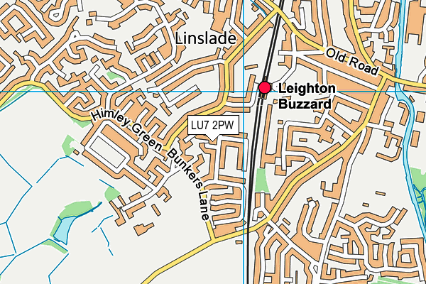 LU7 2PW map - OS VectorMap District (Ordnance Survey)