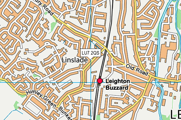 LU7 2QS map - OS VectorMap District (Ordnance Survey)