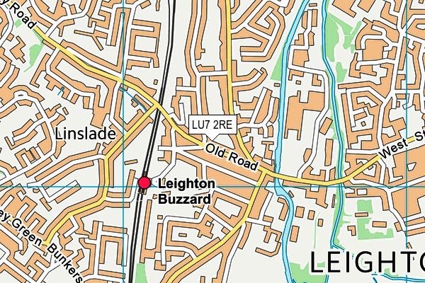 LU7 2RE map - OS VectorMap District (Ordnance Survey)