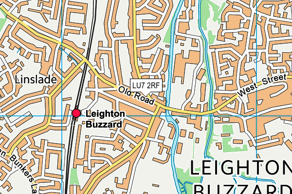 LU7 2RF map - OS VectorMap District (Ordnance Survey)