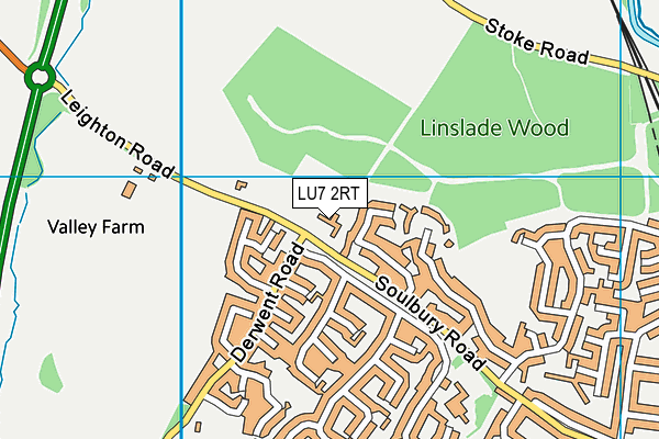 LU7 2RT map - OS VectorMap District (Ordnance Survey)