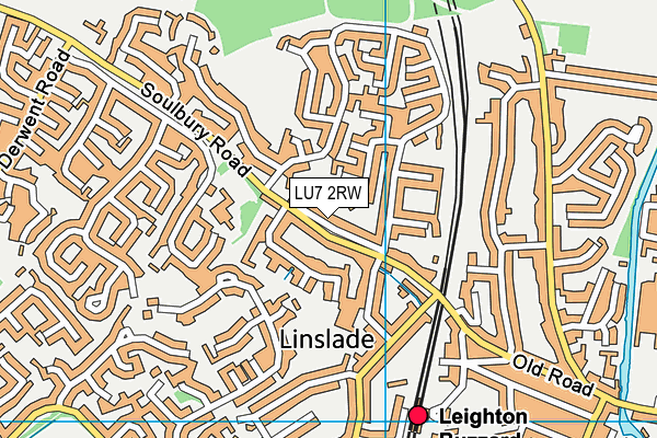 LU7 2RW map - OS VectorMap District (Ordnance Survey)