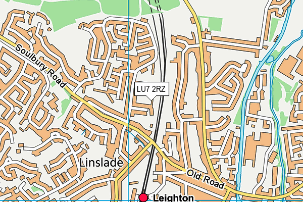 LU7 2RZ map - OS VectorMap District (Ordnance Survey)