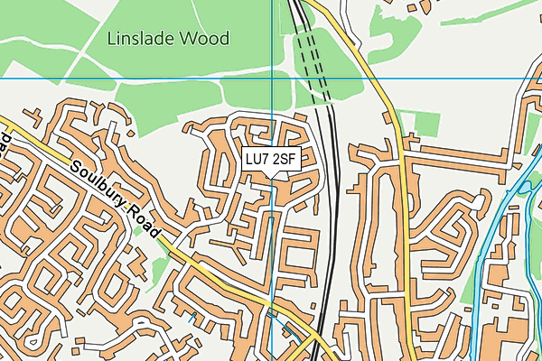 LU7 2SF map - OS VectorMap District (Ordnance Survey)