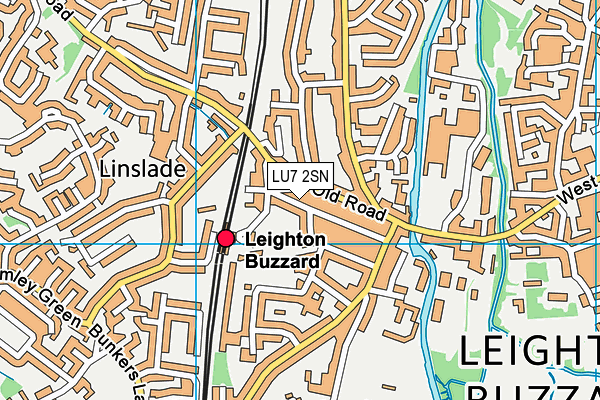 LU7 2SN map - OS VectorMap District (Ordnance Survey)