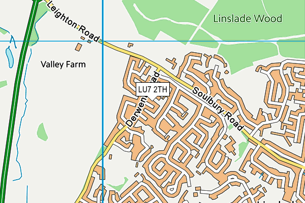 LU7 2TH map - OS VectorMap District (Ordnance Survey)