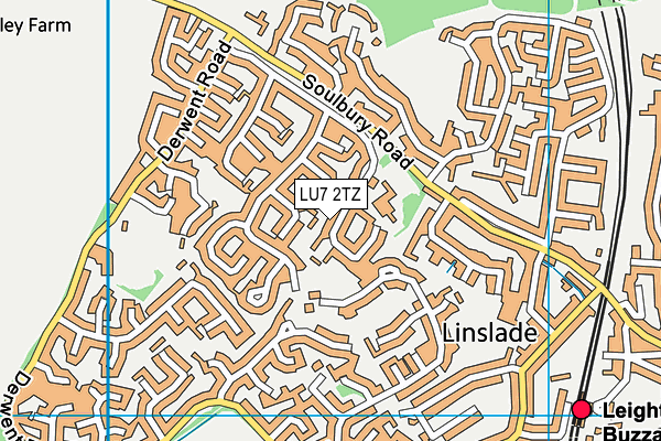 LU7 2TZ map - OS VectorMap District (Ordnance Survey)