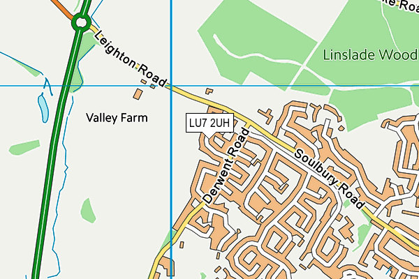 LU7 2UH map - OS VectorMap District (Ordnance Survey)