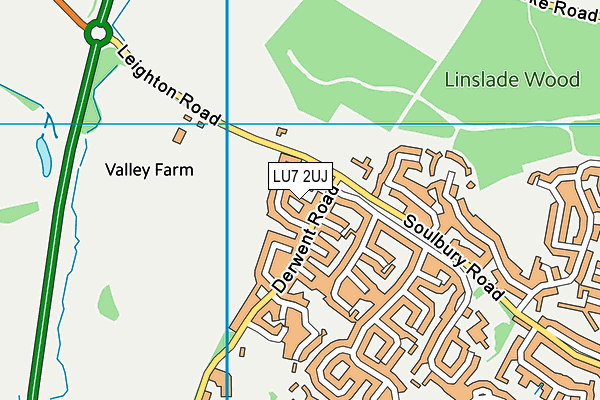 LU7 2UJ map - OS VectorMap District (Ordnance Survey)