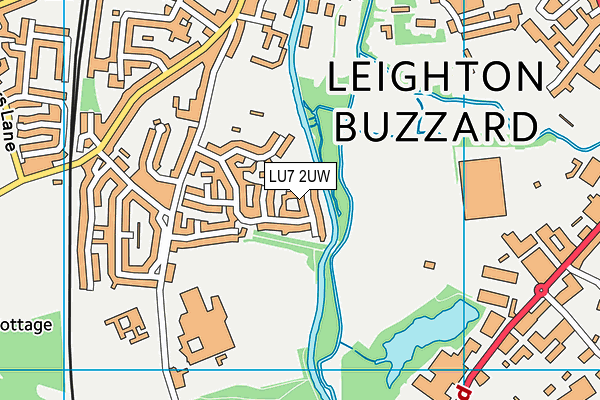 LU7 2UW map - OS VectorMap District (Ordnance Survey)
